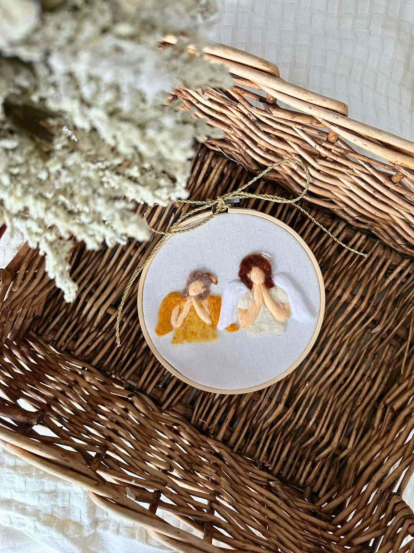 Portrait de famille personnalisé feutré à l'aiguille