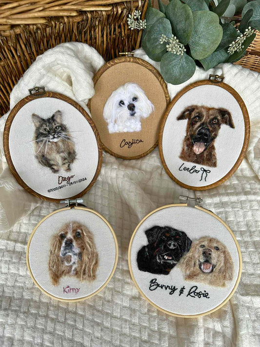 Portrait d'animaux personnalisés feutrés à l'aiguille